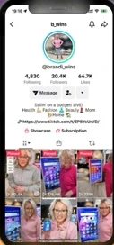 TikTok affiliate creator Brandi Wins, featured in the company profile